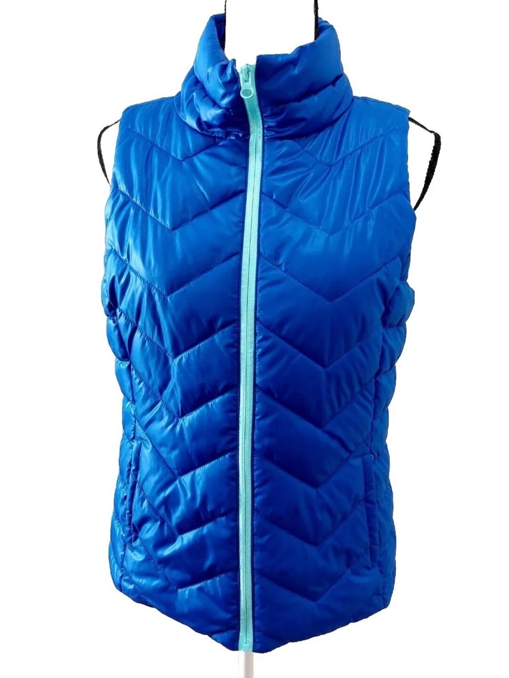 S0/Authentic American Heritage/Perfect Puffer/Vest/Womens/Blue/Full Zip/Size M /